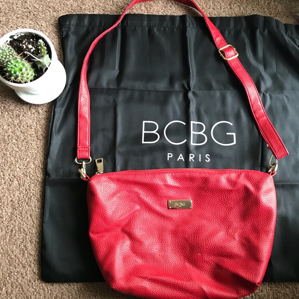 BCBG large Red Cross body purse